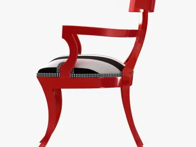 red paint finish clismos chair 3D model