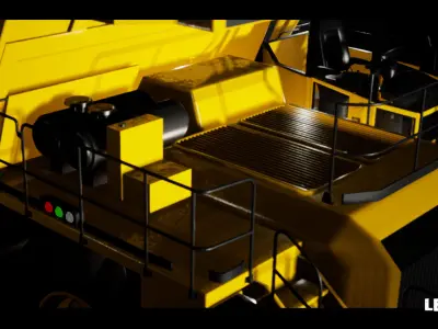 Driveable Animated Construction Truck Low-poly 3D model