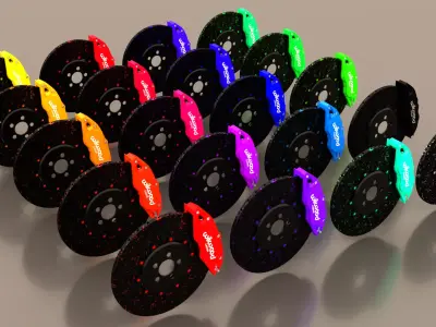 Wilwood 6 piston carbon breaks 80 colors 3D model