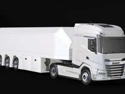 2021 DAF XG 480 Inloader Trailer Low-poly 3D model