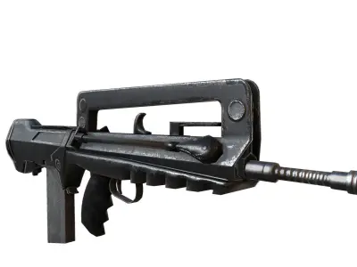 famas gun with handle Low-poly 3D model