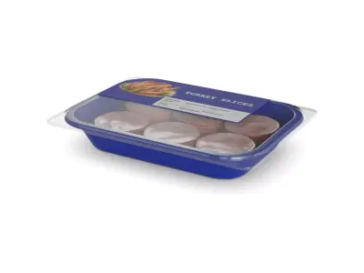 Meat snacks and cabanossi Smoked Turkey Breast Slices 3D model