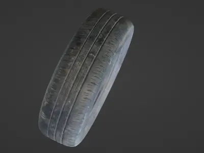 Used Automotive Tyres Low-poly 3D model