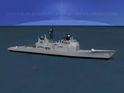 Ticonderoga Class Cruiser CG69 USS Vicksburg 3D model