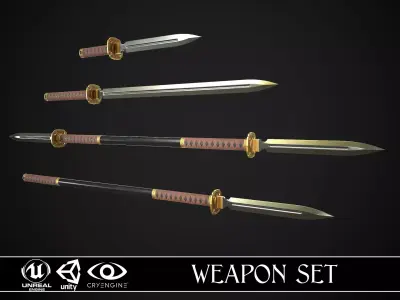 Melee Weapon Set A1 3D Model Pack