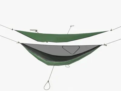 Hammock tent Low-poly 3D model