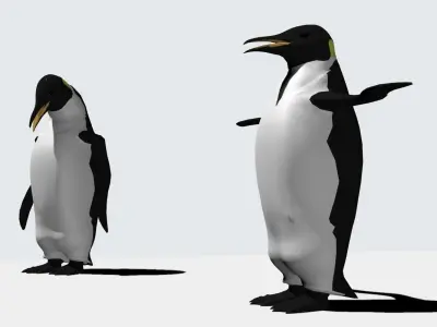 Emperor  Penguin Low-poly 3D model