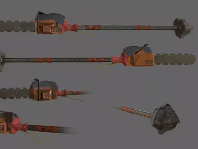 Wonder Woman Chainsaw Weapon Low-poly 3D model