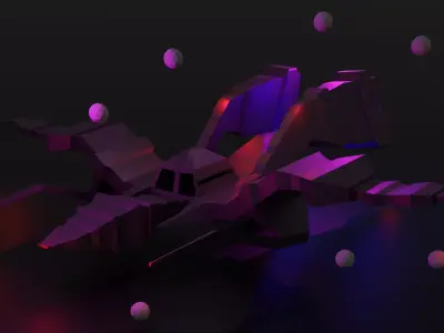 spaceship model Low-poly 3D model