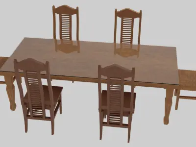  DINING TABLE MADE IN TEAK WOOD Free 3D model