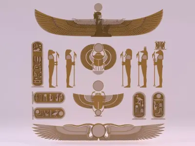 Egyptian Symbols - 048 Low-poly 3D model