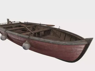 Old boat Low-poly 3D model