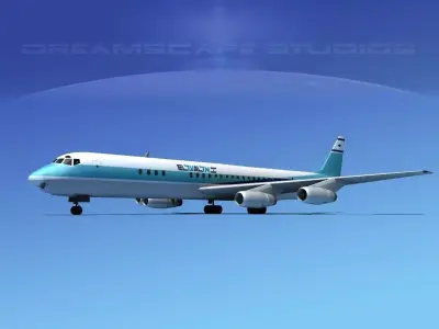 Douglas DC-8-63 EL AL 3D model