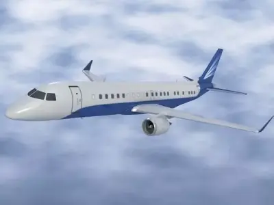 Embraer Lineage 1000 executive jet Low-poly 3D model