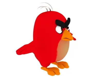 Angry bird Low-poly 3D model