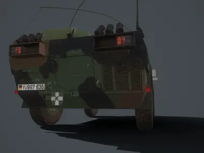 Fennek army vehicle Low-poly 3D model