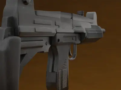 Uzi gun Free low-poly 3D model