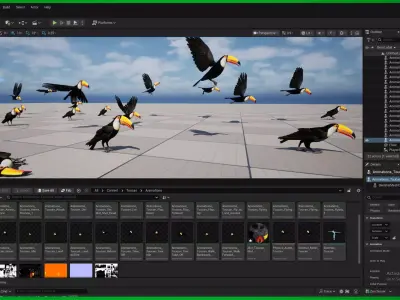 Toucan Bird Low-poly 3D model