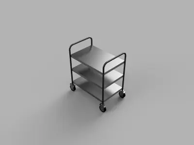 Free Stainless Steel Trolley Free 3D model