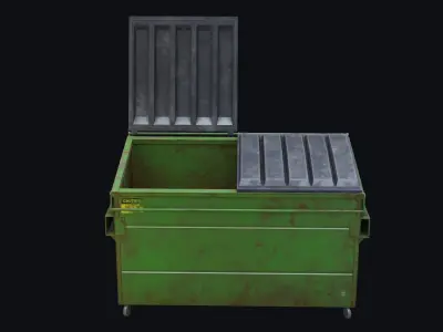 Dumpster trash can Free low-poly 3D model