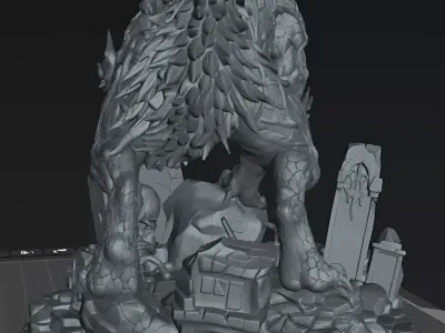 Varkhul the Crypt Devourer Dark Fantasy Monster STL 75mm  3D print model