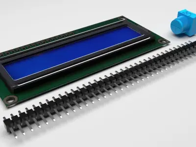 Liquid Crystal Display Screen Components With Other Parts 3D model