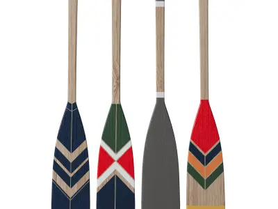Decorative painted oars Part four 3D model