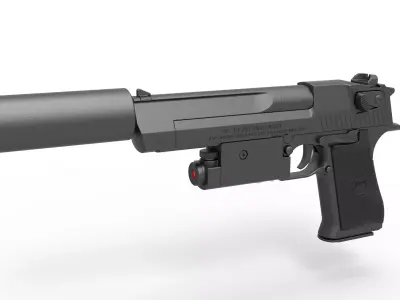 Desert Eagle pistol from the movie Universal Soldier 1992 3D model