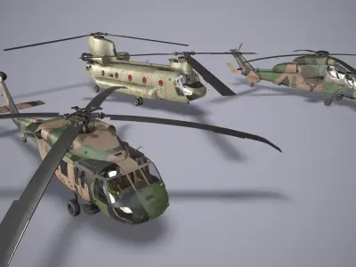 Australian Army Helicopters Collection Low-poly 3D model
