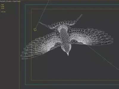 swallow flying in sky 3D model