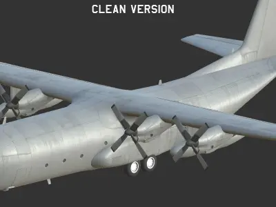 C130 Hercules Low-poly 3D model