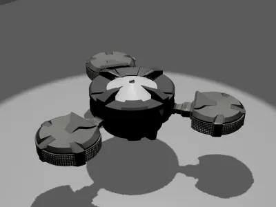 Space-ship 3D model drone Low-poly 3D model
