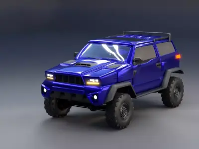 Rigged Offroad SUV 4x4 Vehicle Game Ready Low-poly 3D model