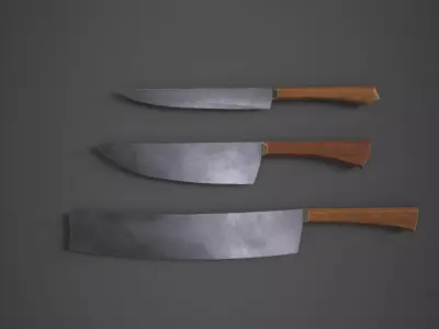 Medieval Knives Low-poly 3D model