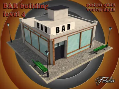 BAR level Low-poly 3D model