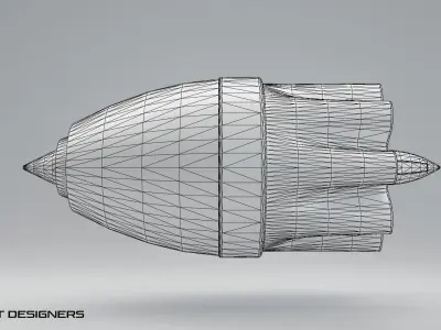 Jet Exhaust Low-poly 3D model