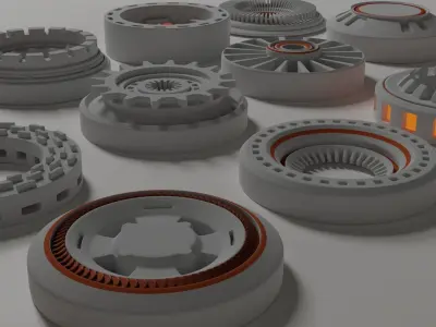 Sci fi kitbash details 3D model