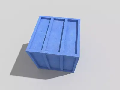 low poly metal crate Low-poly 3D model