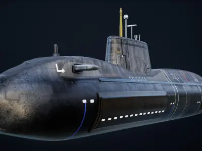 Astute Class Submarine PBR Low-poly 3D model