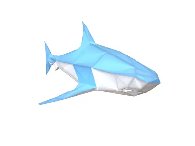 Low Poly Shark v1 007 Low-poly 3D model
