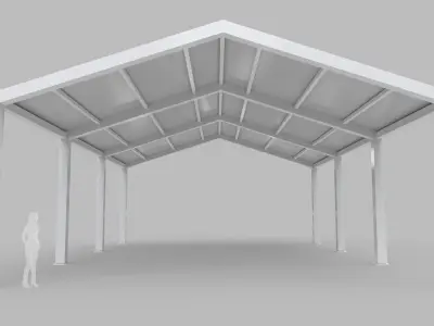 Large Tent Low-poly 3D model