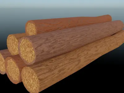 Axe and Logs Free 3D model