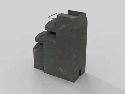 Low Poly Bunker Low-poly 3D model