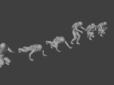 Astronaut sets Part 2 Low-poly 3D model