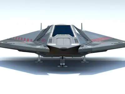 Sci-Fi Combat Spaceship Low-poly 3D model