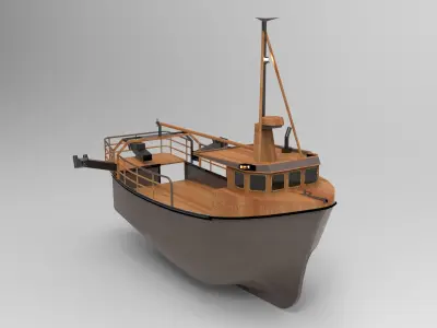 Fishing Ship Low-poly 3D model