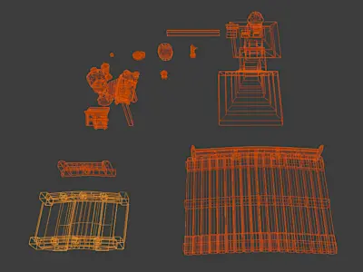 Sinto Shrine Essentials Low-poly 3D model