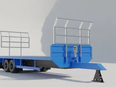 Agricultural Trailer Low-poly 3D model