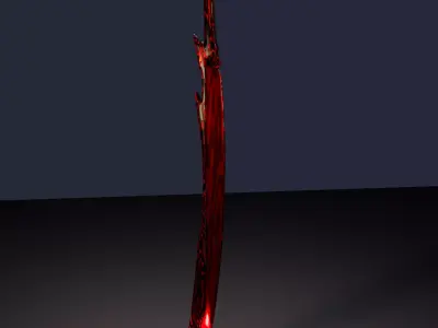 Stylized Blood Sword Low-poly 3D model