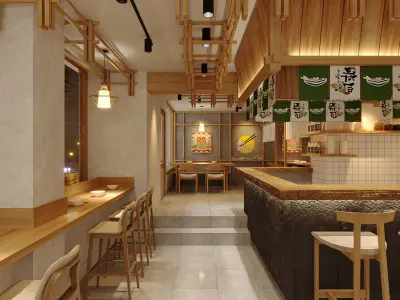 Ramen Noodles Restaurant 3D model